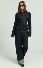 Lioness - Top Model Cuffed Jeans in Dark Denim