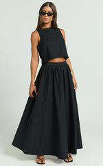 Preston Top - Key Hole Shell Top in Black