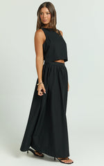 Preston Top - Key Hole Shell Top in Black